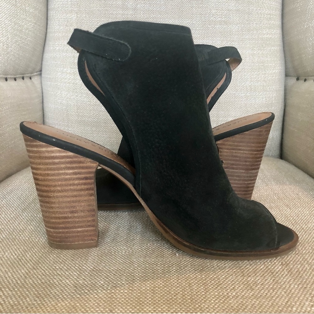 Lucky Brand Black Suede Open Toe and Heel Bootie Size 7.5 - Picture 8 of 11
